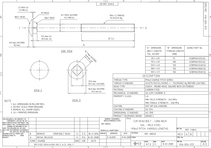 ISO4032 HDG फिनिश के साथ हेक्सागोन कप हेड बोल्ट लॉन्ग स्क्वायर नेक गैल: 4