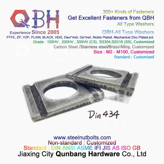QBH DIN127 F959 DIN434 DIN436 NFE25-511 स्प्रिंग टेपर ग्राउंडिंग सीरेटेड डबल फोल्ड सेल्फ लॉक लॉकिंग वाशर 6