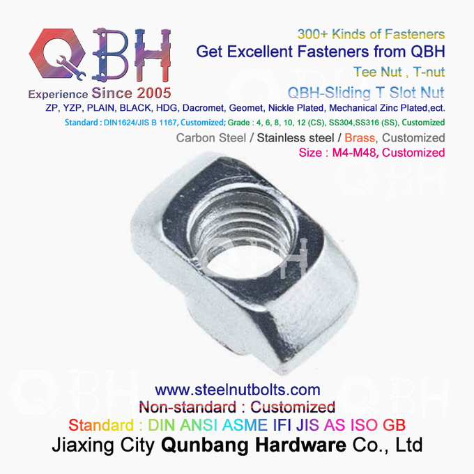 QBH 4040 सीरीज औद्योगिक एल्यूमिनियम फ्रेम संरचनाएं टी हैमर टाइप टी-स्लॉट नट स्लाइडिंग टी-नट्स 0